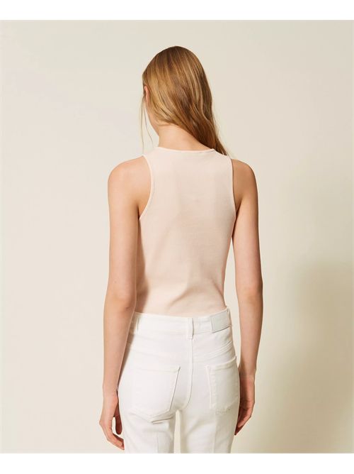 Top a costine con logo TWINSET | TT2280/13144